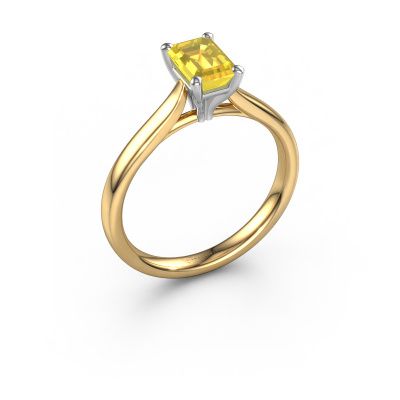 Verlobungsring Mignon eme 1 585 Gold Gelb Saphir 6.5x4.5 mm