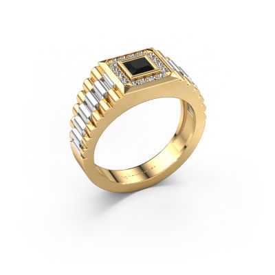 Bague pour homme Zilan 585 or jaune diamant noir 0.672 crt