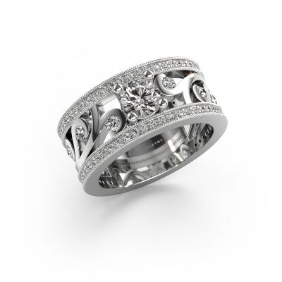 Bague Sanne 585 or blanc diamant synthétique 1.13 crt