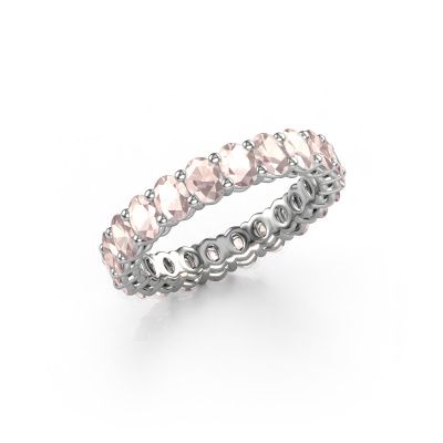 Stackable ring Heddy OVL 3x4 585 white gold morganite champagne 4x3 mm