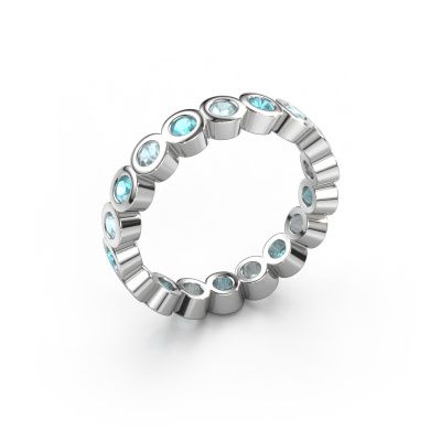 Stackable ring Edwina 2 585 white gold blue topaz 2.5 mm