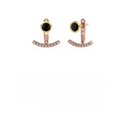 Ohrringe Rosetta 585 Roségold Schwarz Diamant 0.72 crt