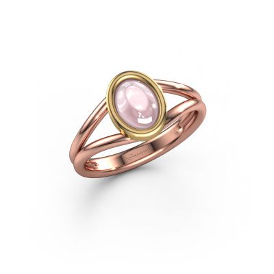 Ring Lieselotte 585 rose gold morganite champagne 9x7 mm