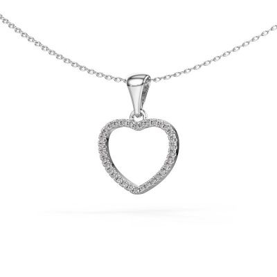 Pendant Heart 6 585 white gold diamond 0.17 crt