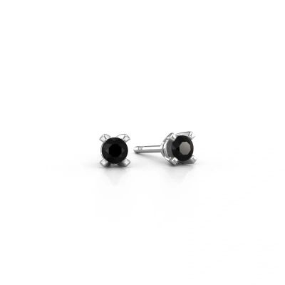 Clous d'oreilles Isa 585 or blanc diamant noir 0.60 crt