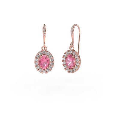 Drop earrings Jorinda 2 585 rose gold pink sapphire 7x5 mm