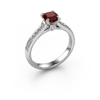 Engagement ring Valorie cus 2 585 white gold garnet 5.5 mm