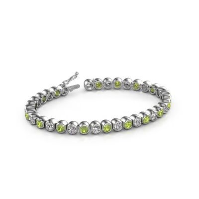 Tennis bracelet Bianca 4 mm 585 white gold peridot 4 mm