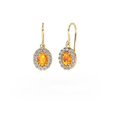 Drop earrings Jorinda 1 585 gold citrin 7x5 mm