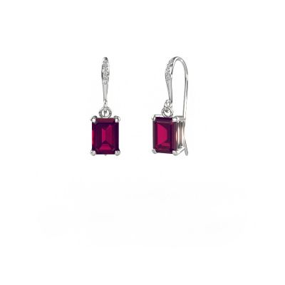 Pendants d'oreilles Laurie EME 2 950 platine rhodolite 7x5 mm