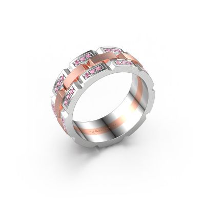 Herrenring Ricardo 4 585 Roségold Pink Saphir 1.2 mm