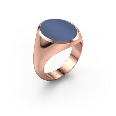 Signet ring Herman 6 585 rose gold blue sardonyx 16x13 mm