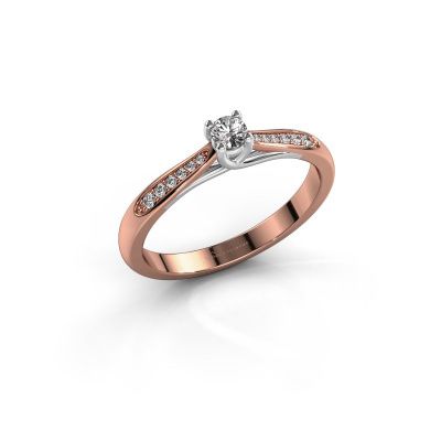Verlovingsring Mia 2 585 rosé goud diamant 0.08 crt