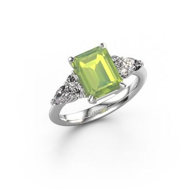 Promise ring Melani EME 950 platinum peridot 9x7 mm
