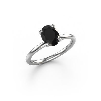 Engagement ring Crystal OVL 1 950 platinum black diamond 1.40 crt