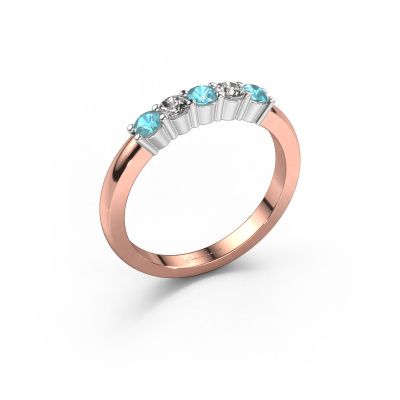 Ring Yasmin 5 585 rose gold blue topaz 3 mm