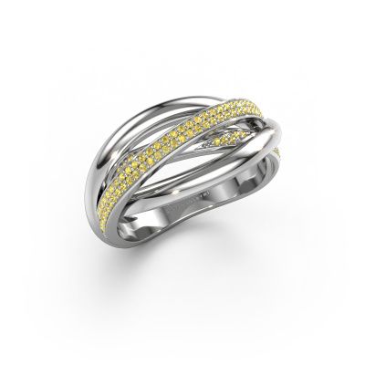 Ring Candice 585 white gold yellow sapphire 0.8 mm