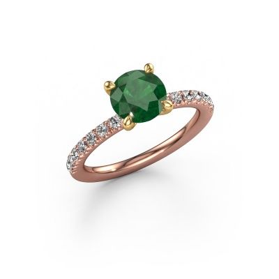 Engagement ring Crystal RND 2 585 rose gold emerald 7 mm