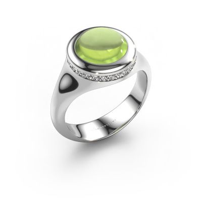 Bague Lesli RND 950 platine péridot 10 mm