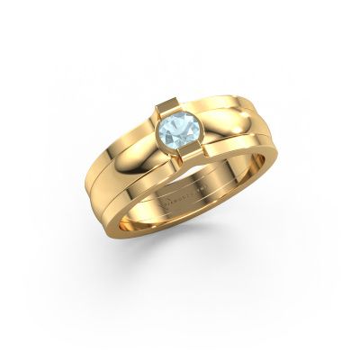 Ring Jade 585 Gold Aquamarin 4 mm