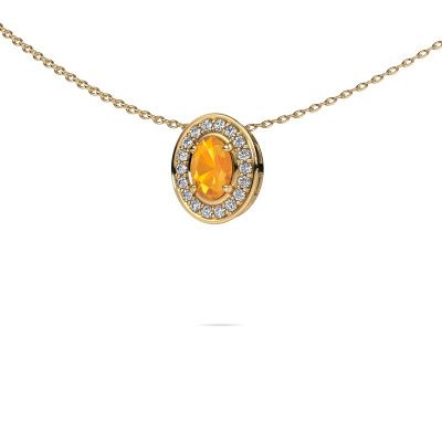 Necklace Madelon 585 gold citrin 6x4 mm