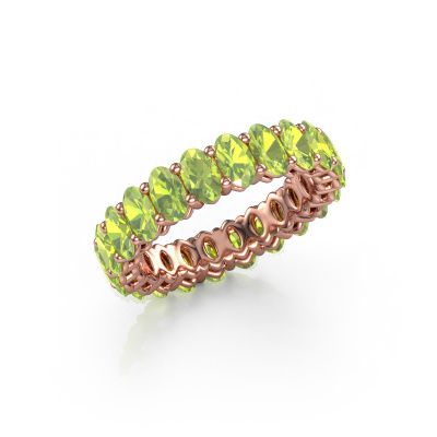 Stackable ring Heddy OVL 3x5 585 rose gold peridot 5x3 mm