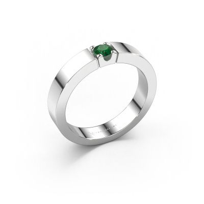 Ring Dana 1 585 white gold emerald 3.7 mm