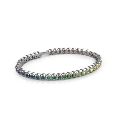Tennis bracelet Bianca 3 mm rainbow 585 white gold Rainbow sapphire 1 3 mm