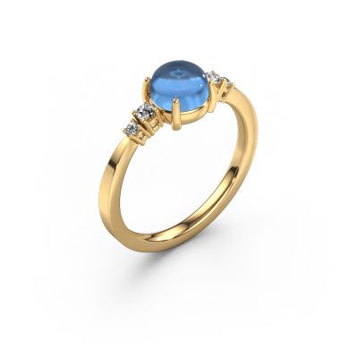 Ring Regine 585 Gold Blau Topas 5 mm