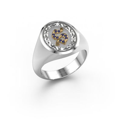 Men's ring Ruan 585 white gold sapphire 1 mm