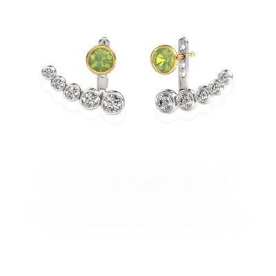 Boucles d'oreilles Wendy 585 or blanc péridot 5 mm