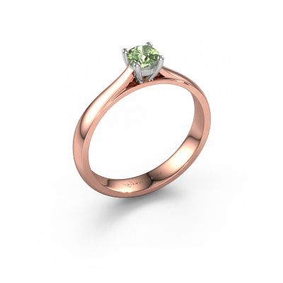 Engagement ring Sam 585 rose gold green lab grown diamond 4.2 mm
