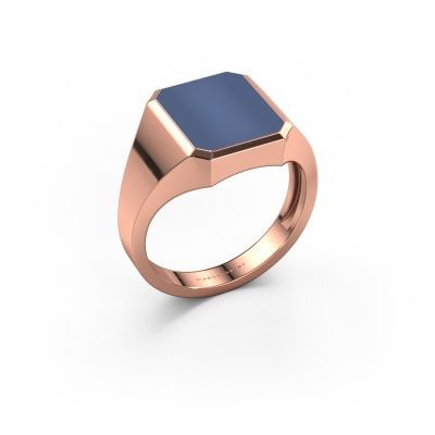 Signet ring Lars 2 light 585 rose gold blue sardonyx 12x10 mm