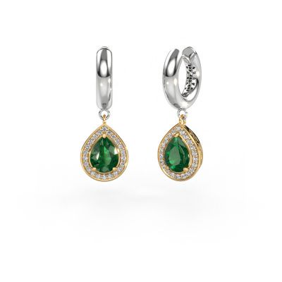Drop earrings Barbar 1 585 gold emerald 7x5 mm