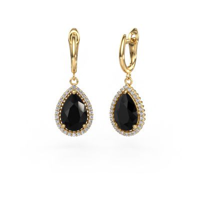 Pendants d'oreilles Tilly per 3 585 or jaune diamant noir 7.62 crt