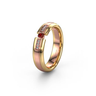 Trauring WH2128L26C 585 Roségold Granat ±5x2 mm