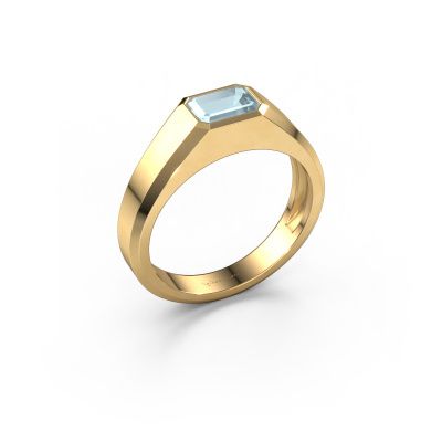 Men's ring Dylan 1 585 gold aquamarine 7x5 mm