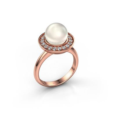 Ring Sarah 585 Roségold Weiße Perl 9 mm