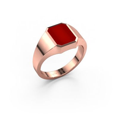 Bague pinky Lars 1 585 or rose cornaline 10x8 mm