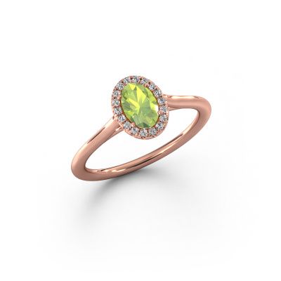 Verlobungsring Seline ovl 1 585 Roségold Peridot 6x4 mm