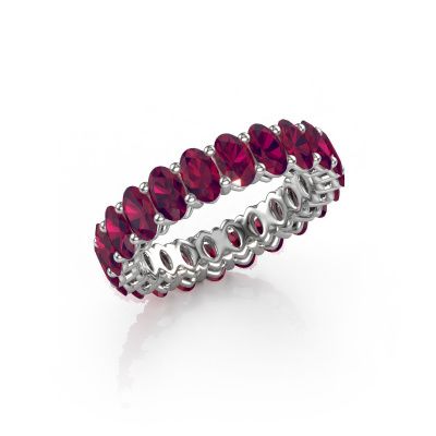 Stackable ring Heddy OVL 3x5 585 white gold rhodolite 5x3 mm