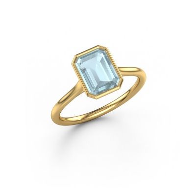 Engagement ring Lavon EME 585 gold aquamarine 8x6 mm