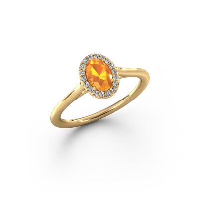 Bague de fiançailles Seline ovl 1 585 or jaune citrine 6x4 mm