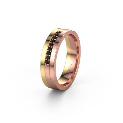 Wedding ring WH0413L15AP 585 rose gold black diamond ±5x1.7 mm