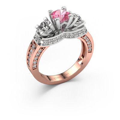 Engagement ring Phileine 585 rose gold pink sapphire 5 mm