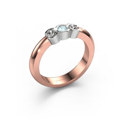 Ring Lotte 3 585 rose gold aquamarine 3 mm