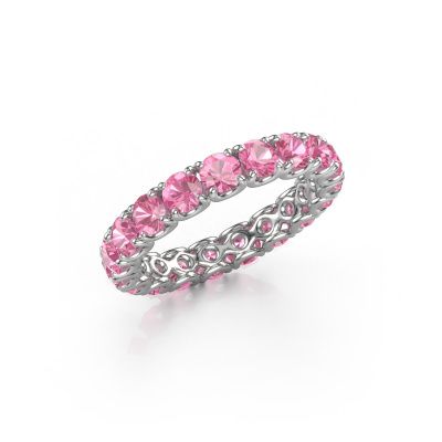 Stackable ring Estee 3.4 585 white gold pink sapphire 3.4 mm