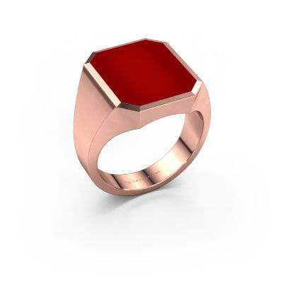 Signet ring Lars 5 585 rose gold carnelian 16x13 mm