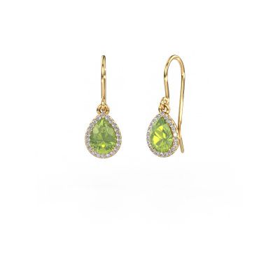 Drop earrings Seline per 585 gold peridot 7x5 mm