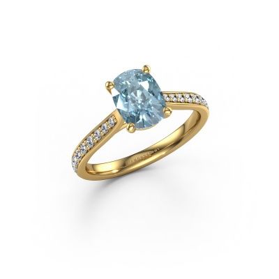 Engagement ring Mignon CSH 2 585 gold blue lab grown diamond 8x6 mm